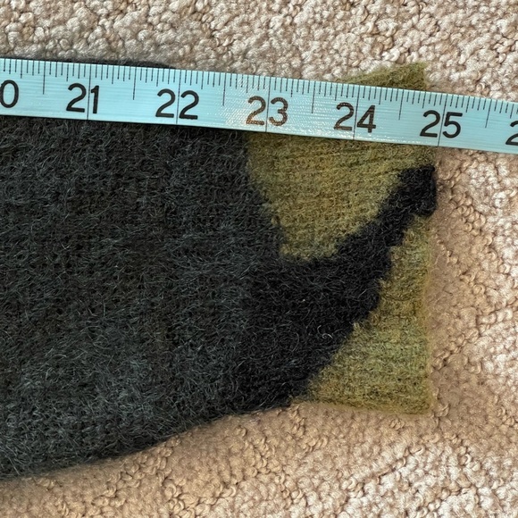 Rag & Bone Sinclair Mohair Blend Crew Neck Sweater, Army Green Camo Print, Small - Picture 12 of 15